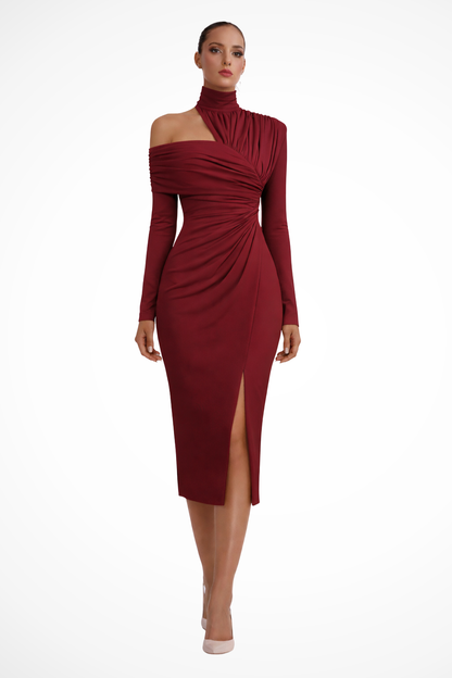 Freya | One Shoulder Midi Wedding Guest Dress