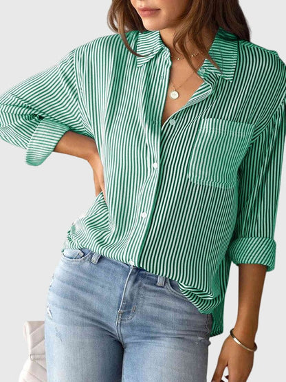 Sylvaine | Striped Collared Shirt