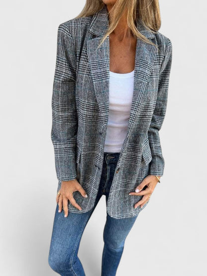 Edda checked blazer with pockets, view 4