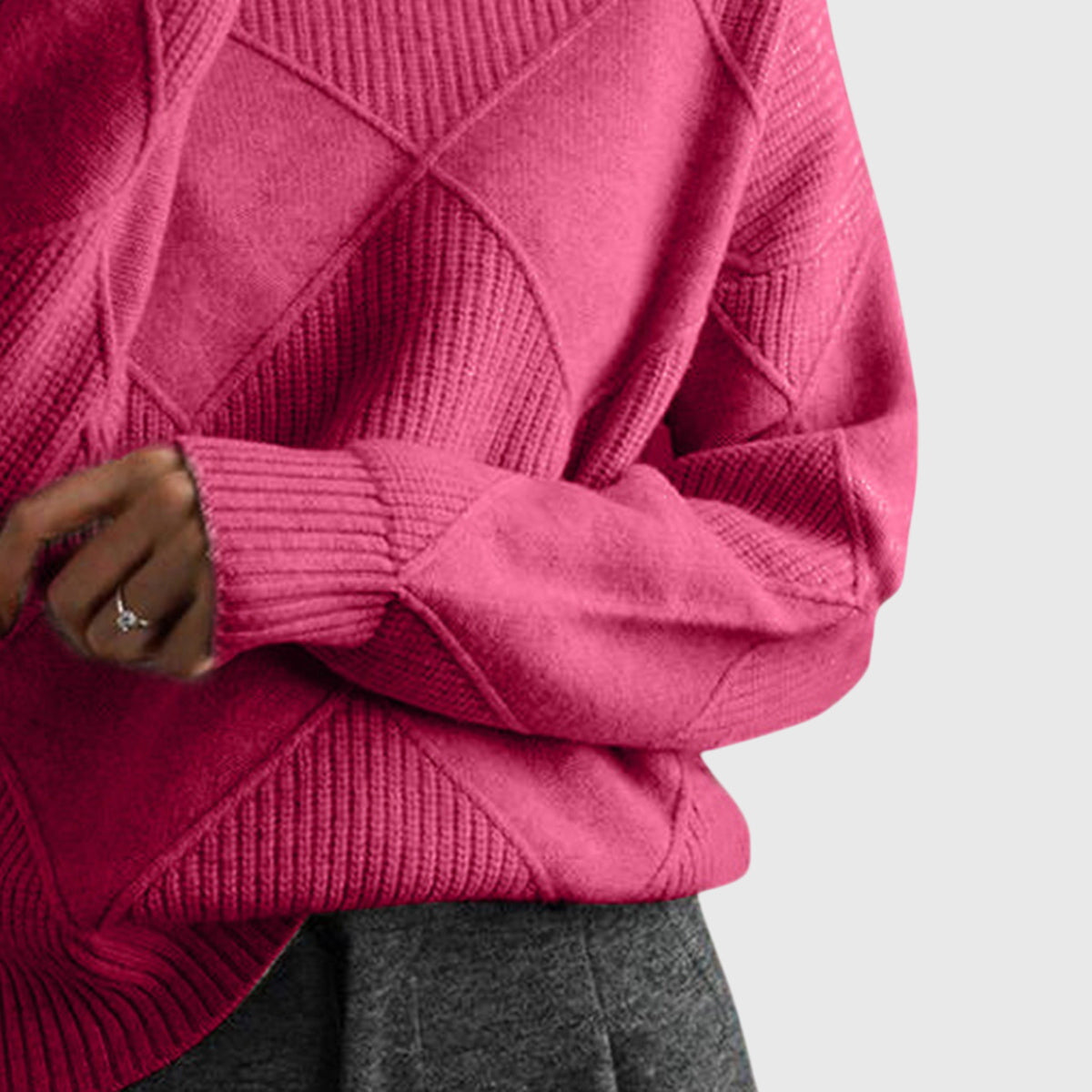 Geneva | Geometric Turtleneck Sweater