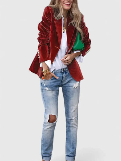 Kaia textured tailored blazer for women view 6