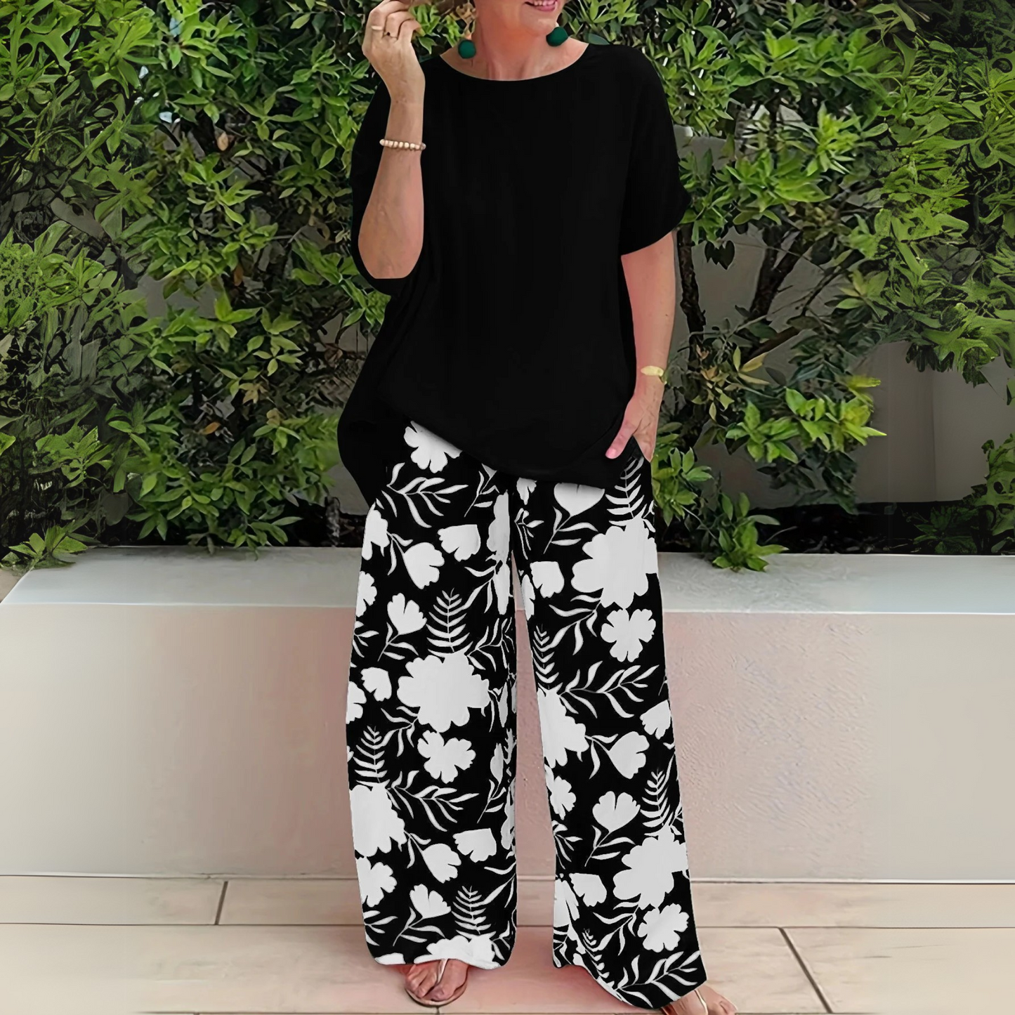Mirella | Flowy Floral Wide Leg Matching Set