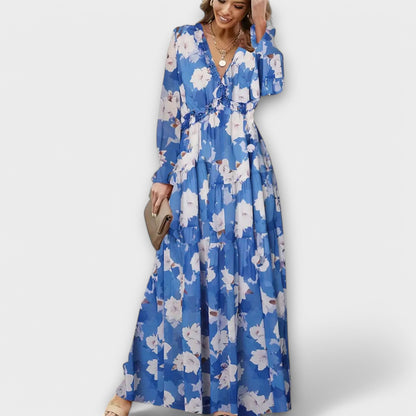 Floral tiered maxi dress