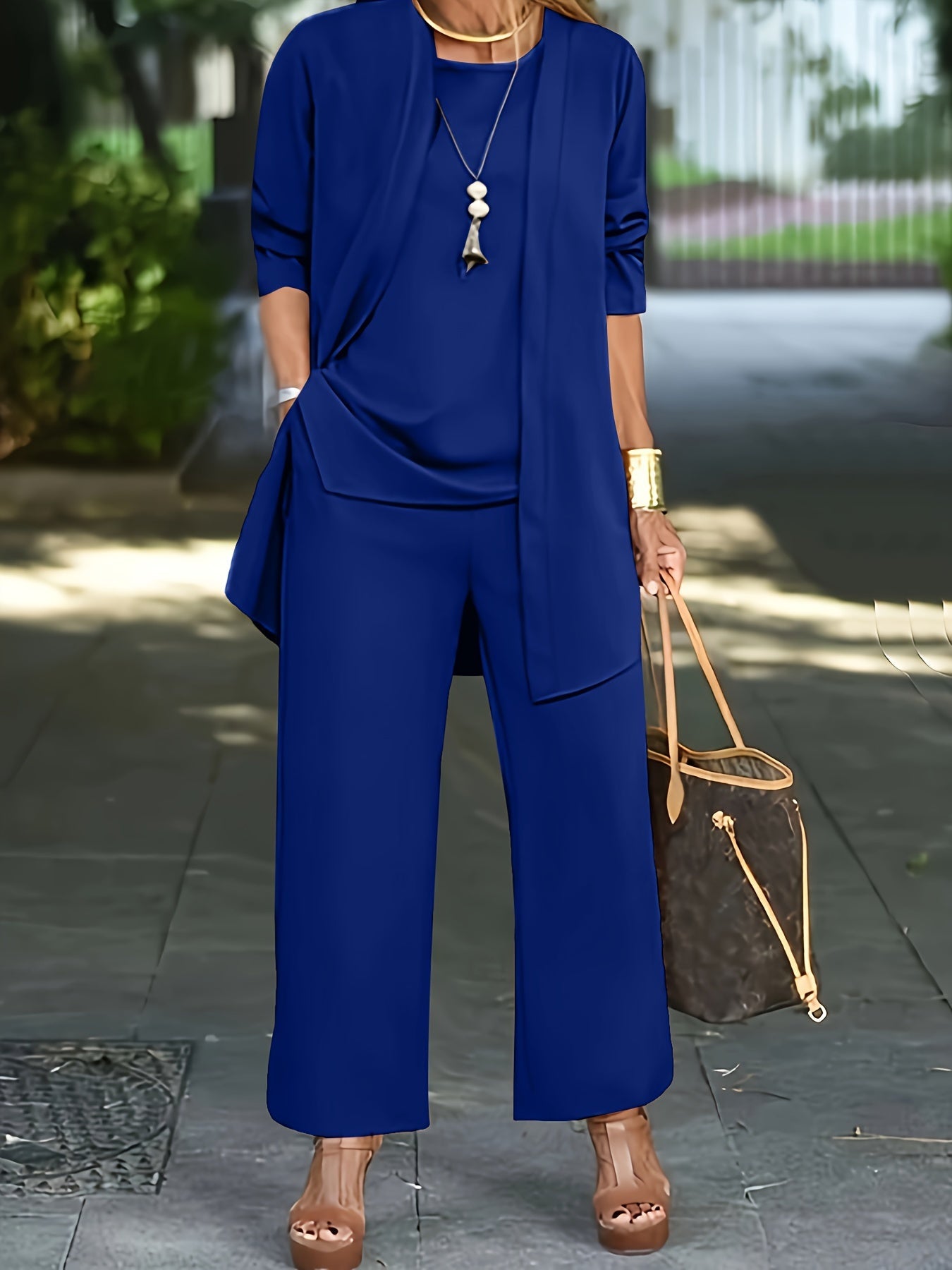 Marietta | Long Vest, Fitted Top & Tailored Trouser Set