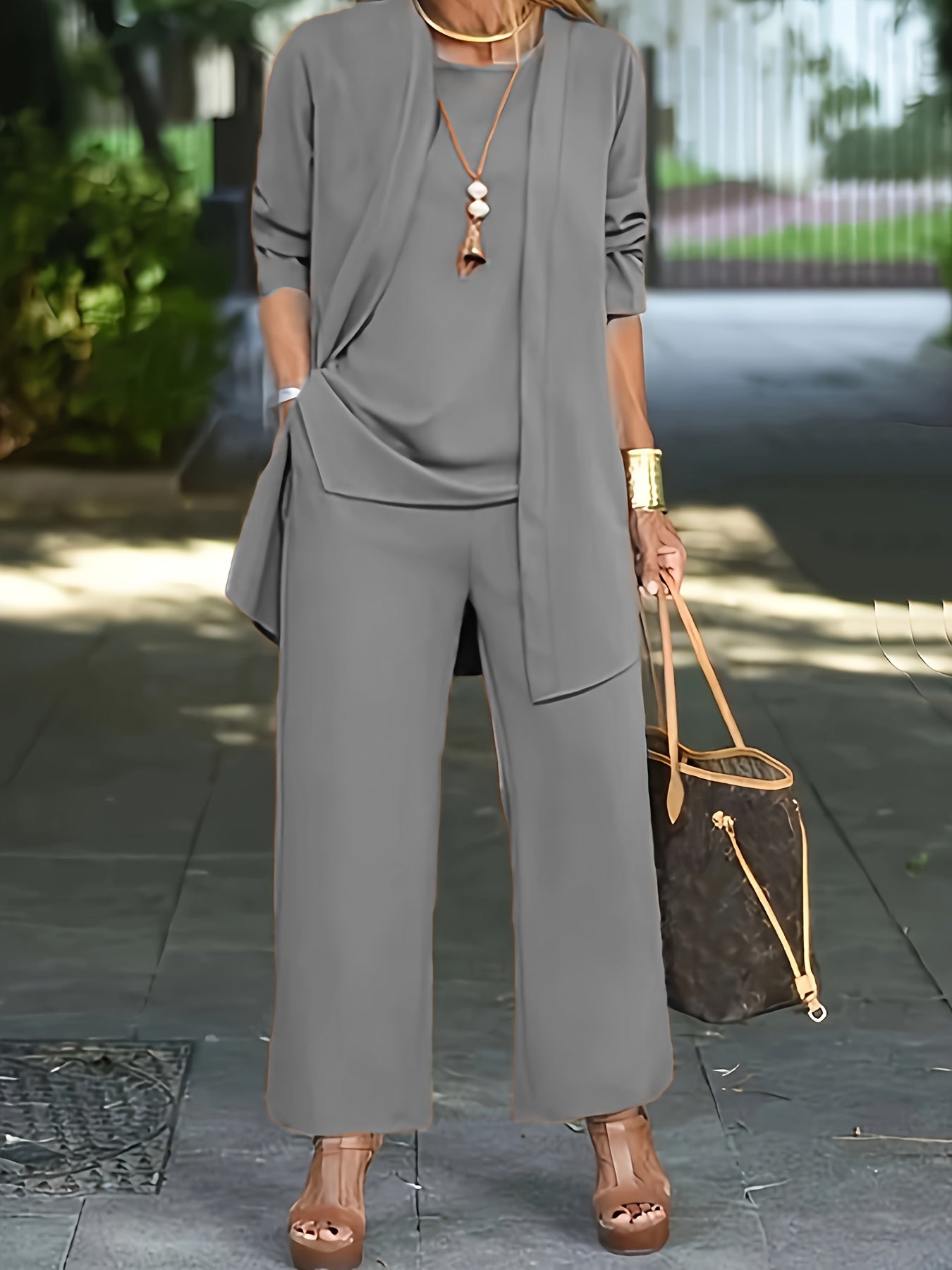 Marietta | Long Vest, Fitted Top & Tailored Trouser Set