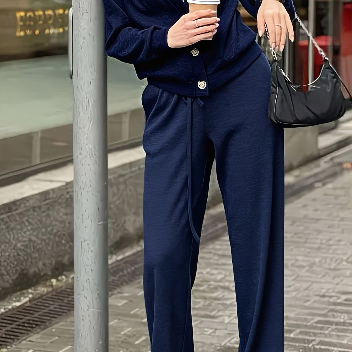 Corenne | Soft Button-Front Jacket and Pants Set