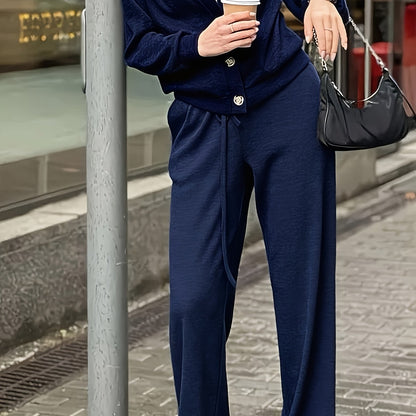 Corenne | Soft Button-Front Jacket and Pants Set