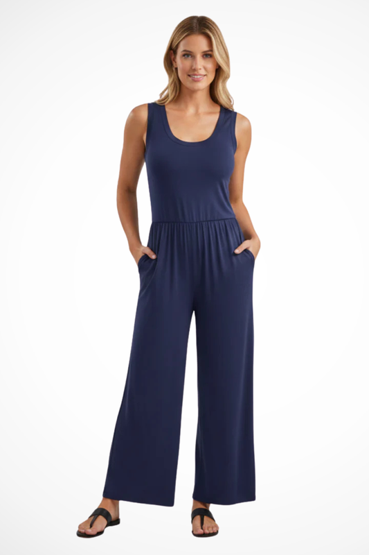 Blythe | Sleeveless Wide Leg Jumpsuit with Pockets