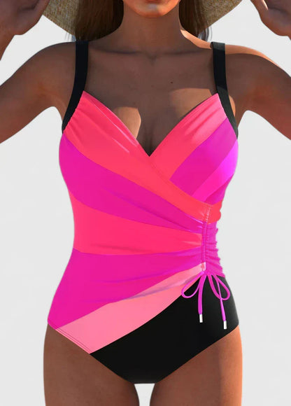 Sorynelle | Striped High Waist One-Piece Swimsuit