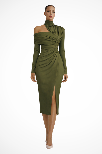 Freya | One Shoulder Midi Wedding Guest Dress