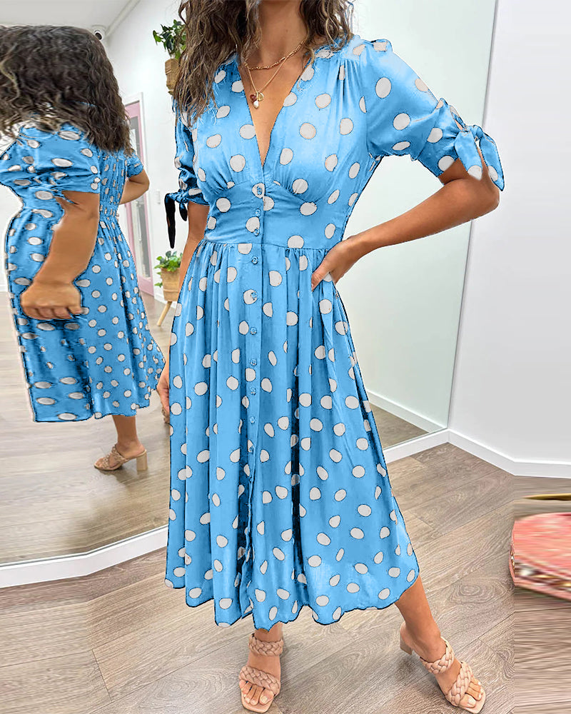 Bellamy | Polka Dot Button-Down Midi Dress