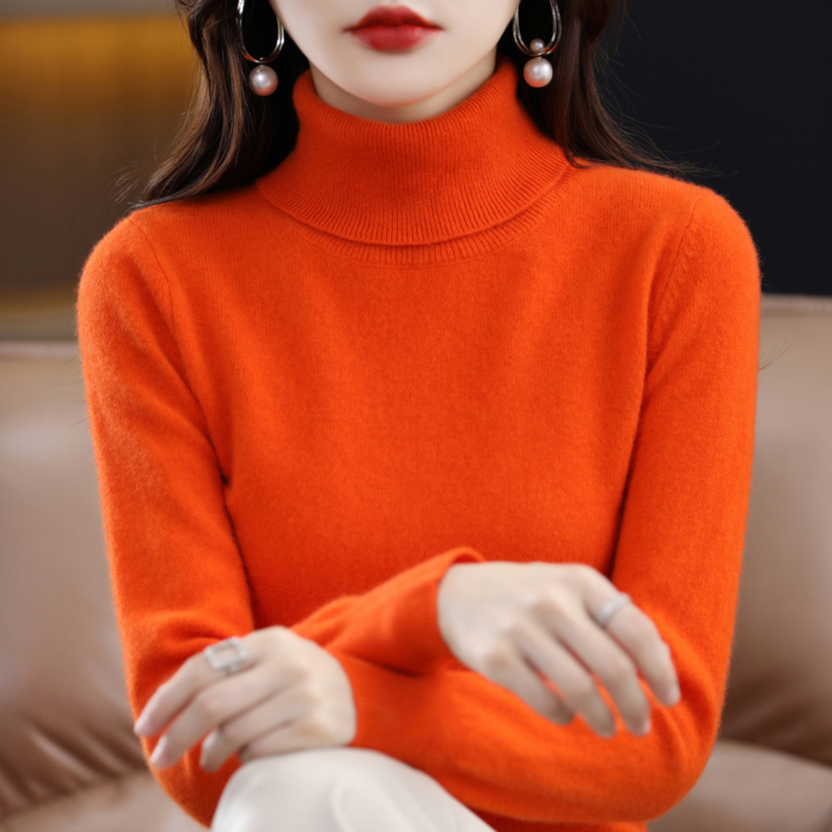 Viveca women's slim turtleneck sweater