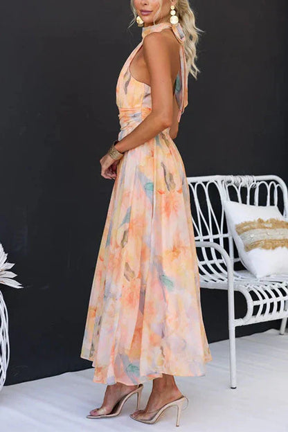 Daisy | Halter Floral Maxi Sundress
