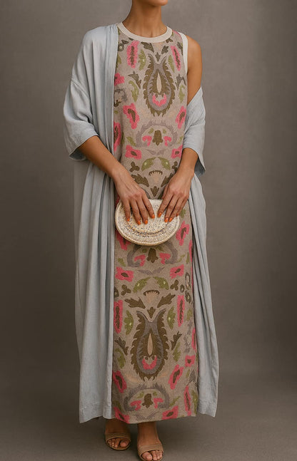 Sleeveless bohemian maxi dress