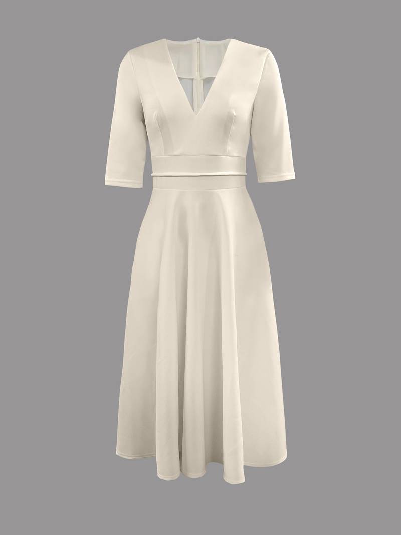 Tailored flared midi dress full-length view
