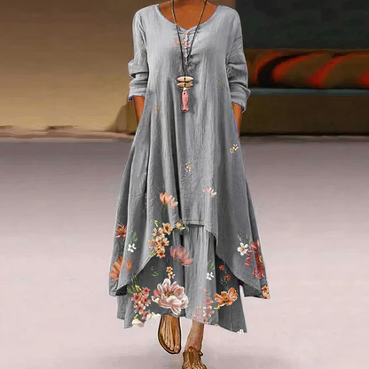 Long sleeve floral maxi dress