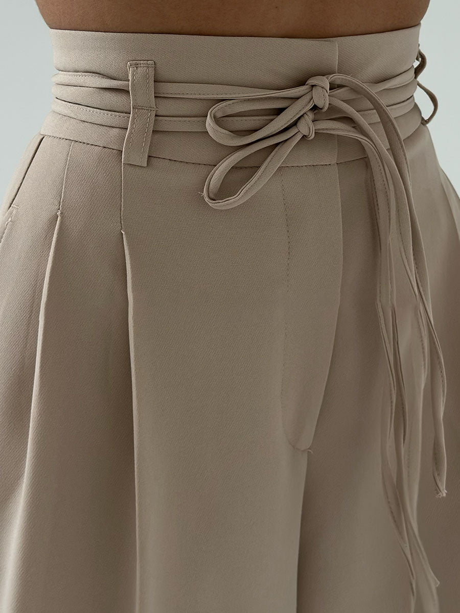 Nerys high-waist belted wide-leg trousers, view 2
