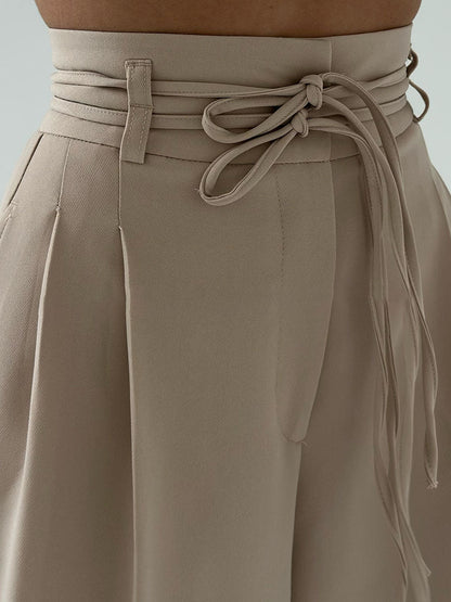 Nerys high-waist belted wide-leg trousers, view 2