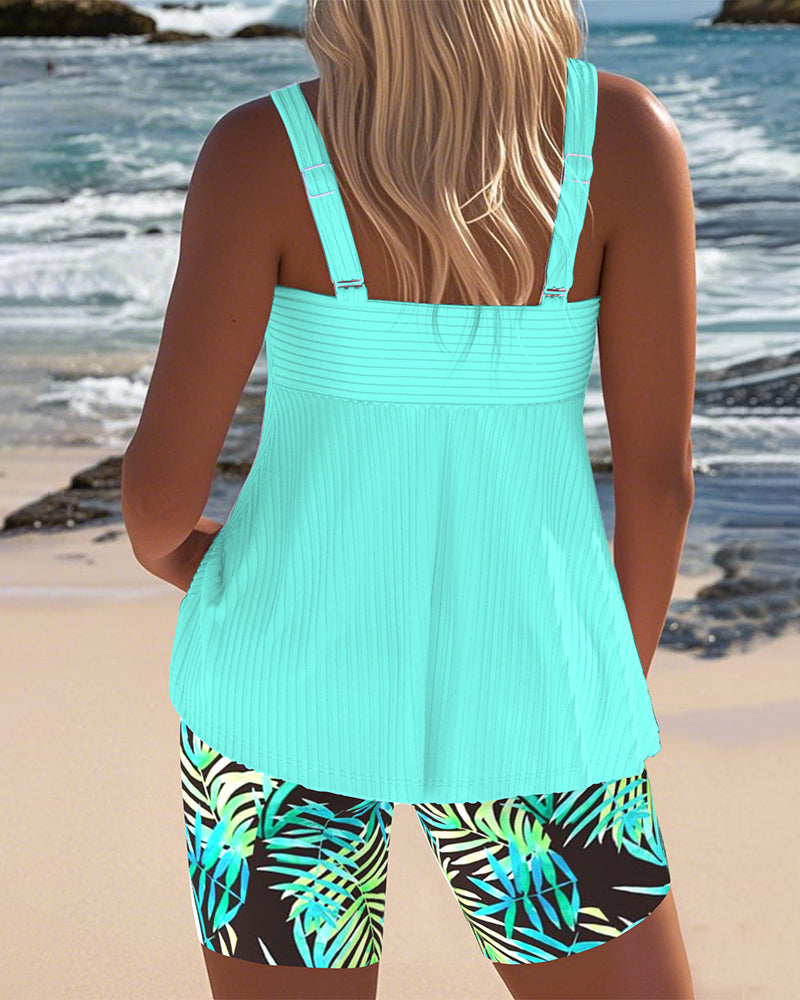 Liana | Colorful Tummy Control Tankini Set with Shorts
