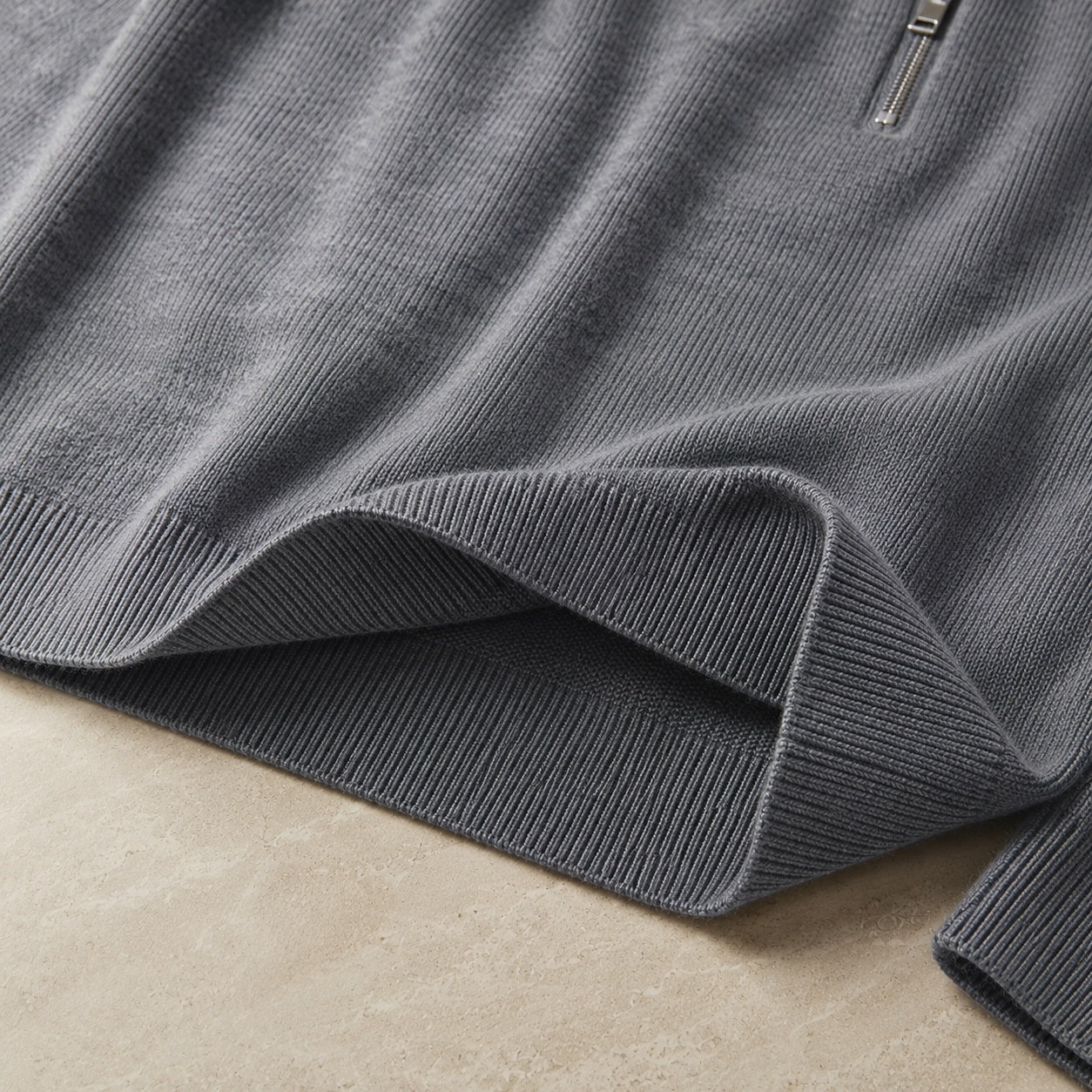 Halvenna | Half-Zip Collar Knit Sweater