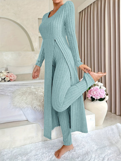 Sabreen women's ribbed two-piece lounge set