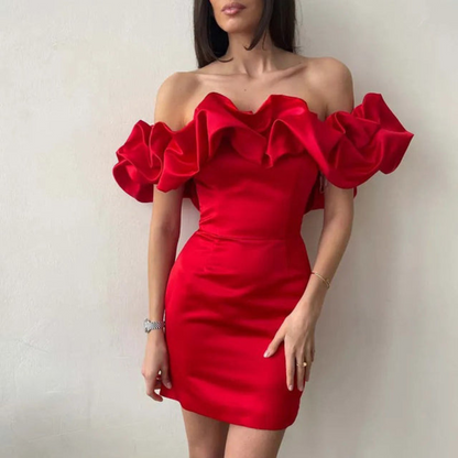 Roselle white mini cocktail dress styled view