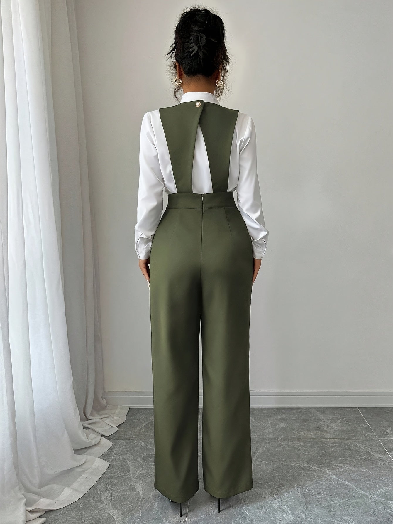 Tailored sleeveless jumpsuit, styled view