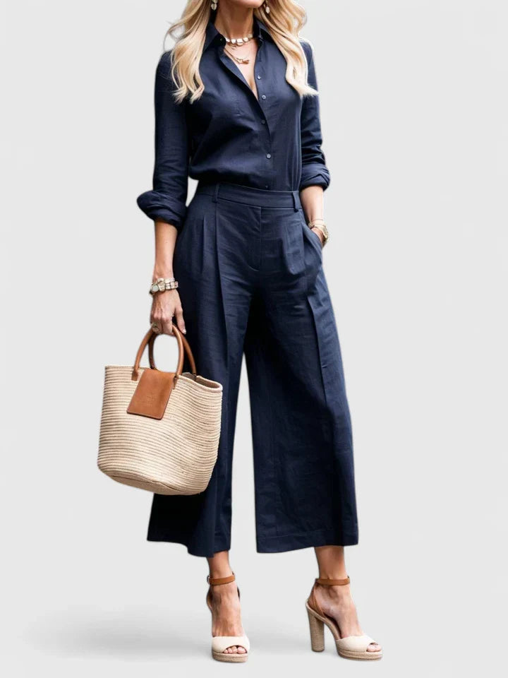 Inès | Sleeveless Tank & Wide Leg Pants Set