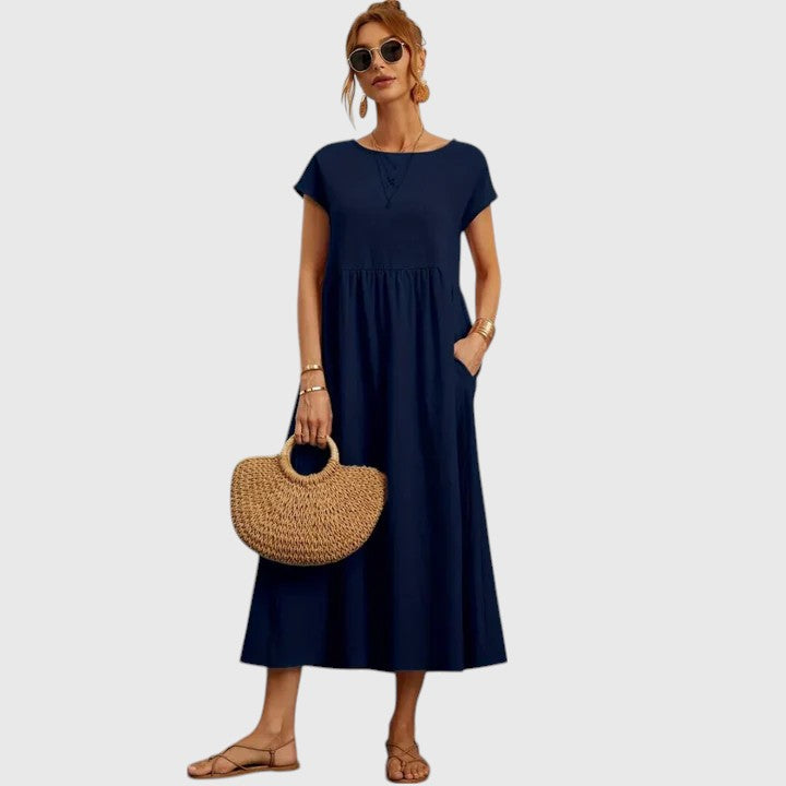 Avenelle | Casual Midi Summer Dress with Pockets