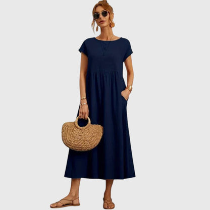 Avenelle | Casual Midi Summer Dress with Pockets