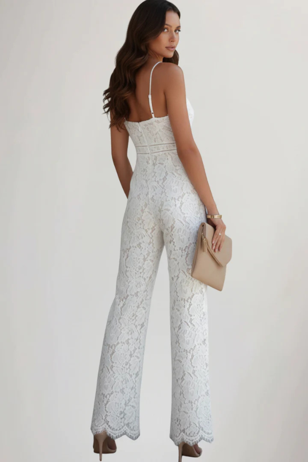 Arabella | Lace V-Neck Wide Leg Jumpsuit