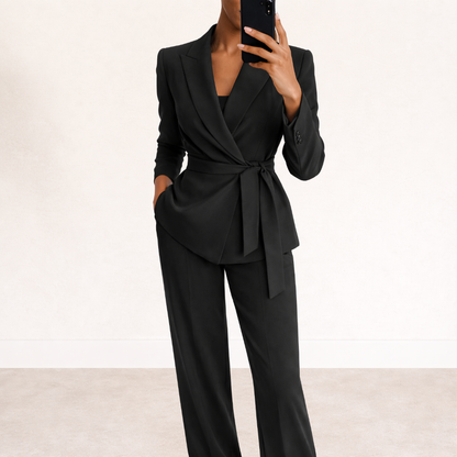 Rozanne women's tie-front blazer and wide-leg suit