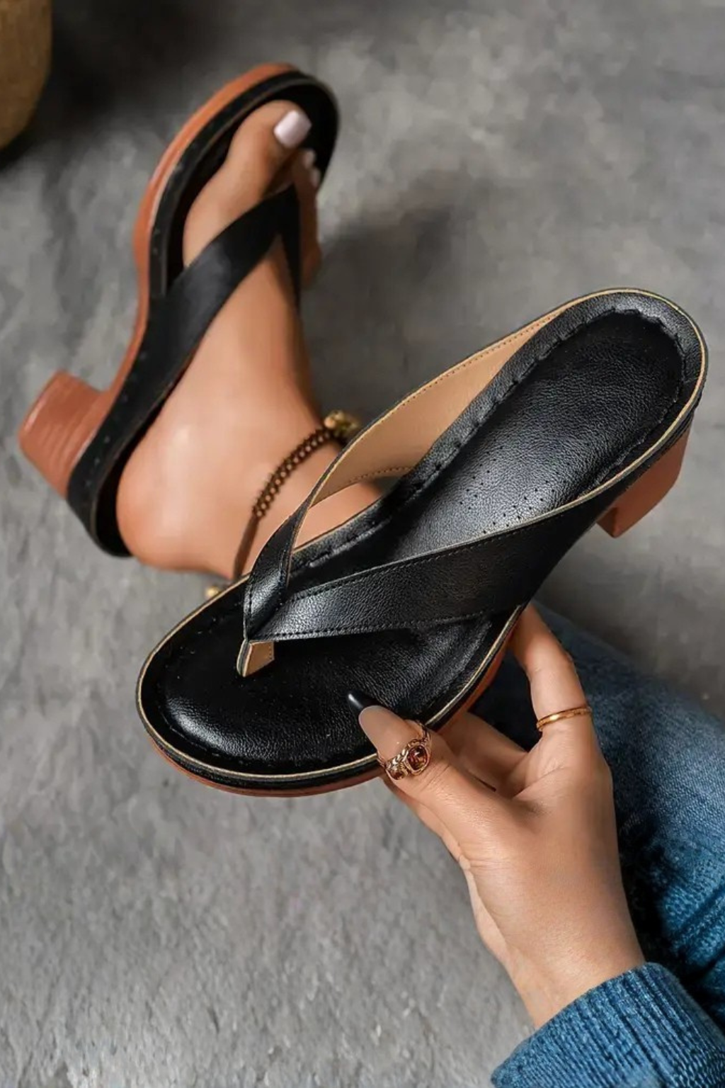 Charlene block heel sandals pair styling
