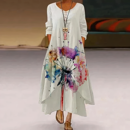 Flowing floral maxi dress