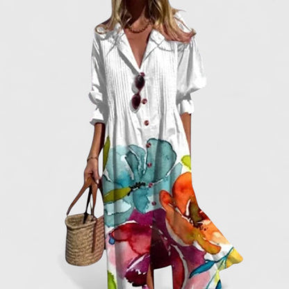 Paula | Floral Button-Down Shirt Dress
