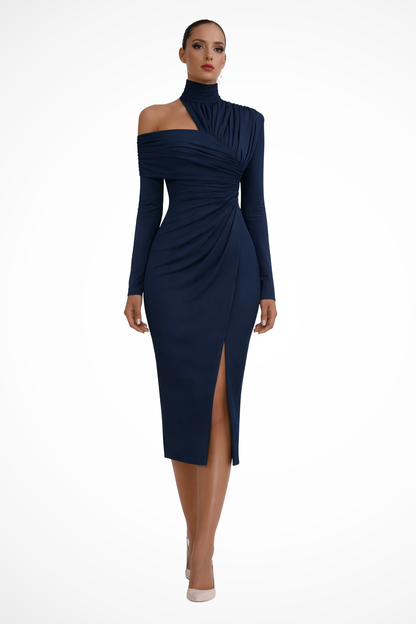 Freya | One Shoulder Midi Wedding Guest Dress