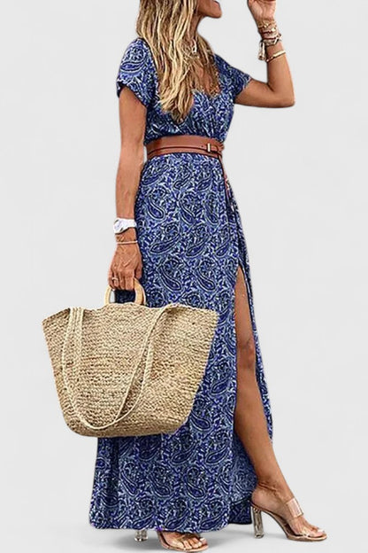 Liora | Floral V-Neck Summer Maxi Dress