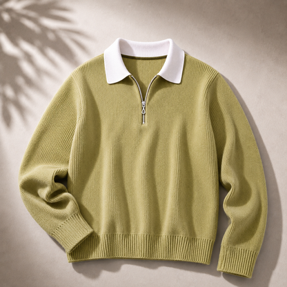 Halvenna | Half-Zip Collar Knit Sweater