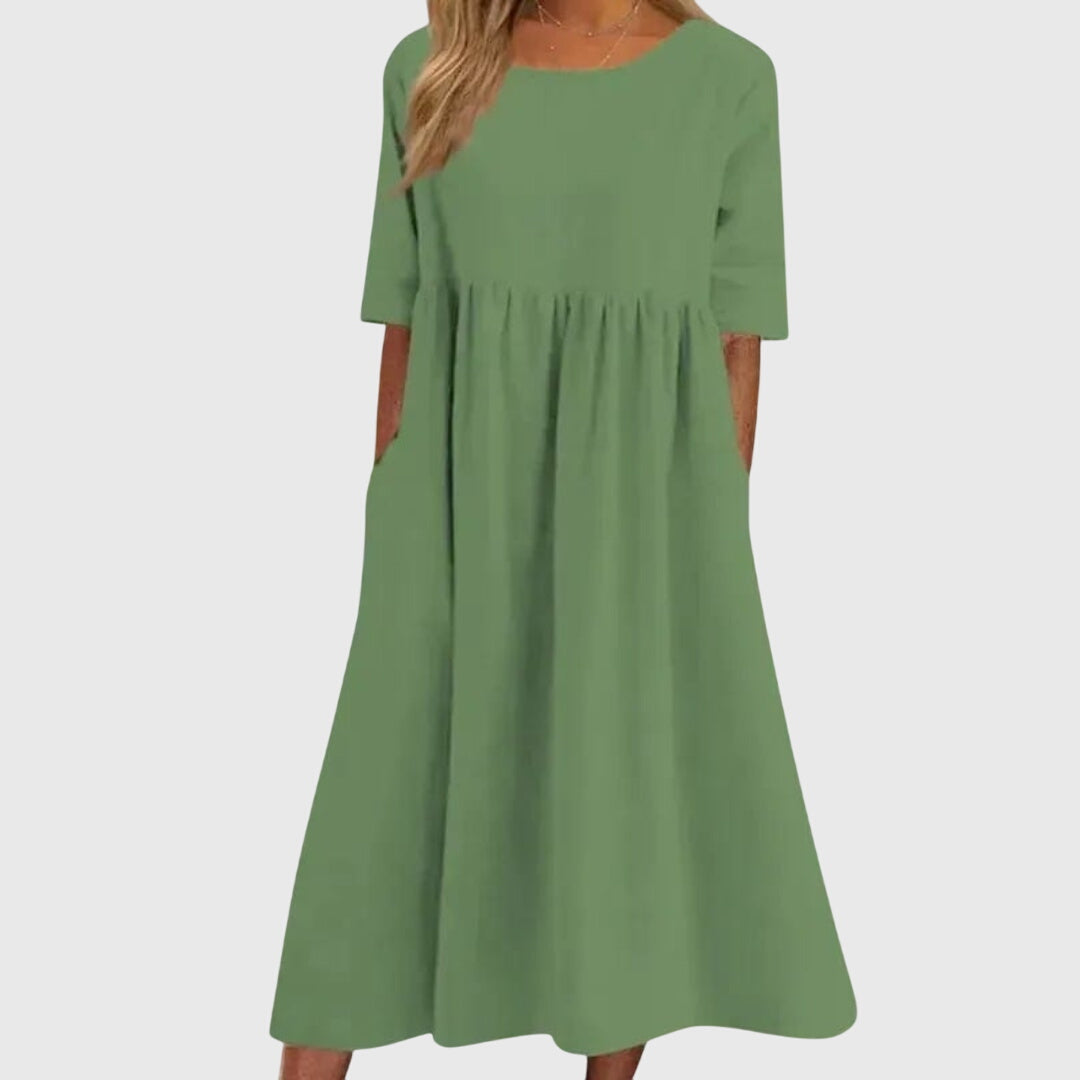 Kenna | Casual Midi Summer Dress with Pockets