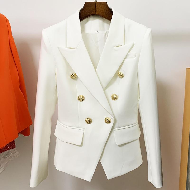 Tailored blazer showing gold button detail