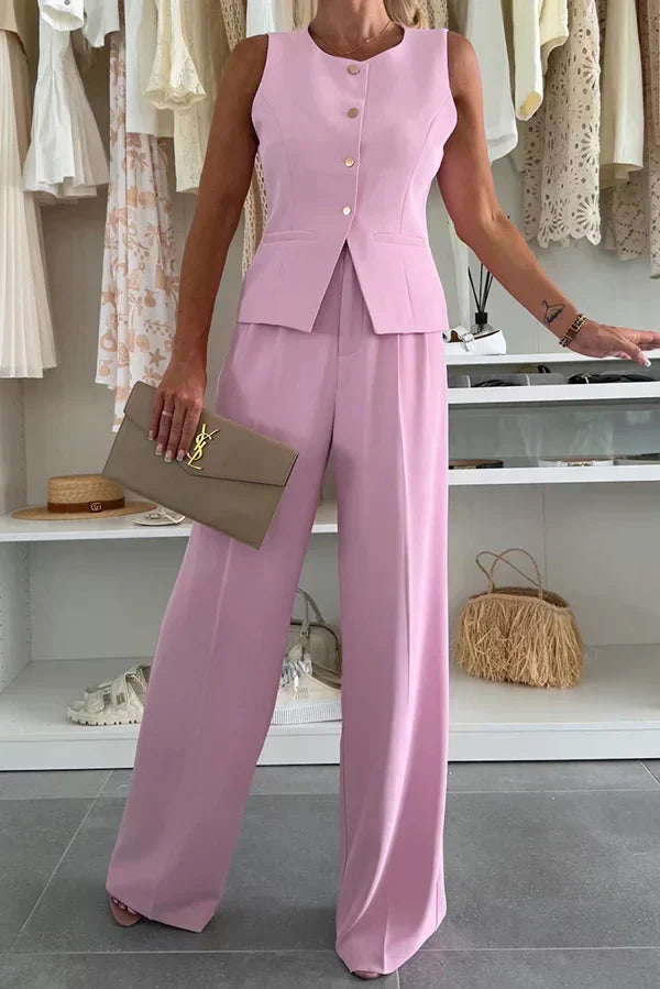 Co-ord set showing lightweight fabric drape