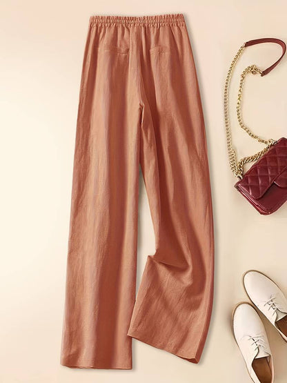 Emma | Relaxed Flowy Drawstring Linen Pants