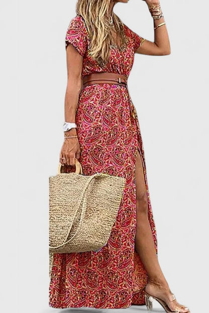 Liora | Floral V-Neck Summer Maxi Dress