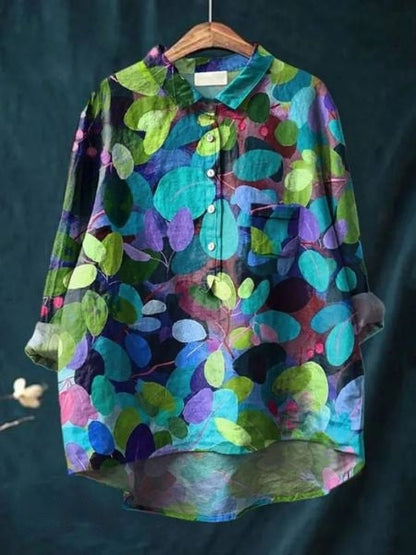 Caroline | Elegant Floral Print Relaxed Blouse