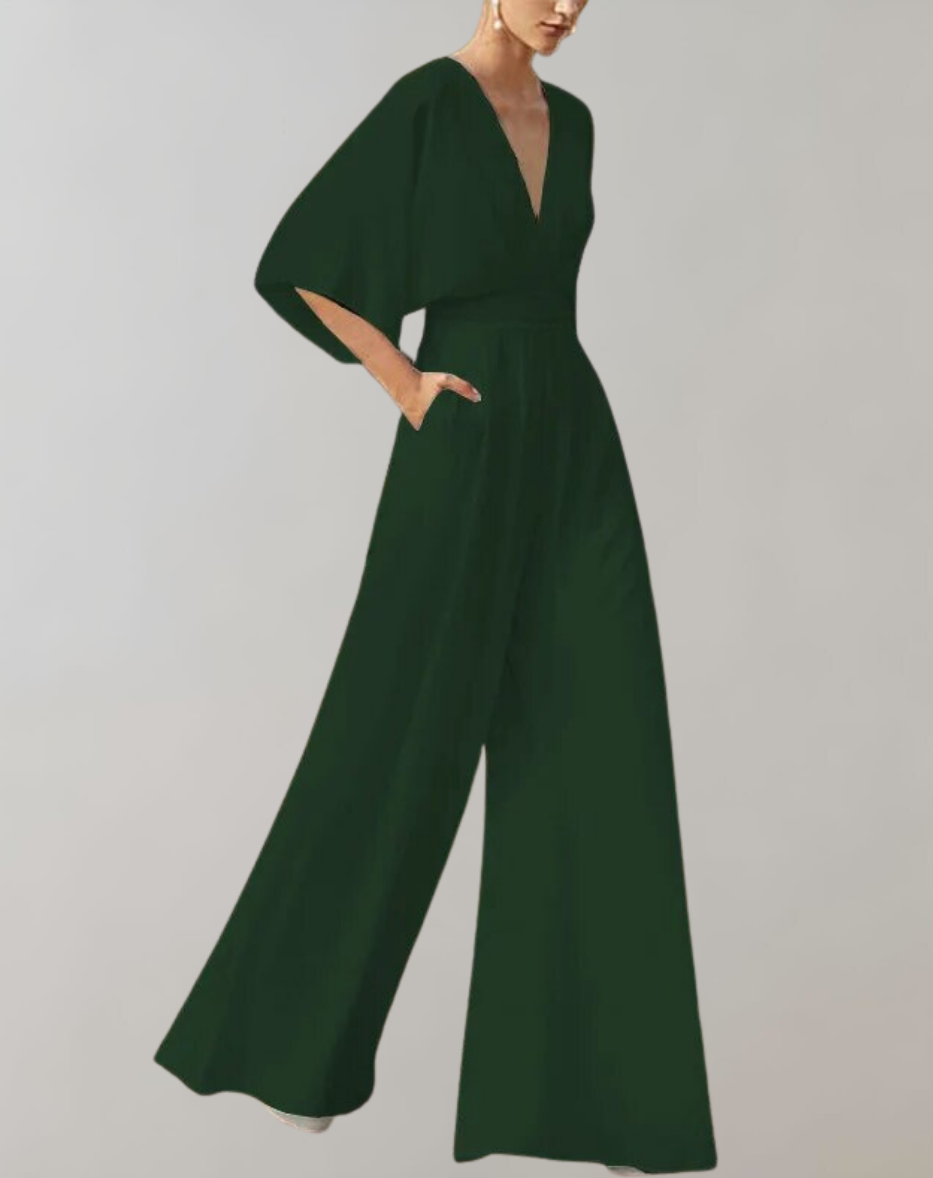 Wide-leg jumpsuit, side view