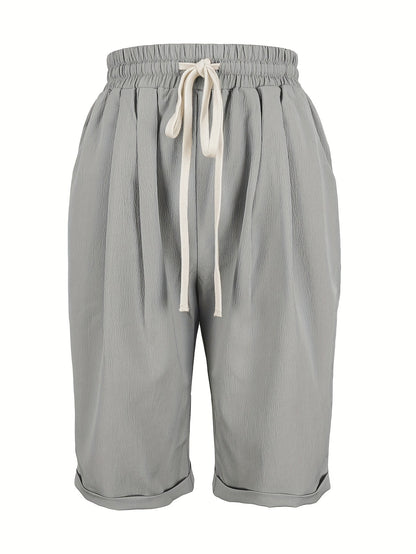 Nicole | Casual Flowy Drawstring Capri Pants