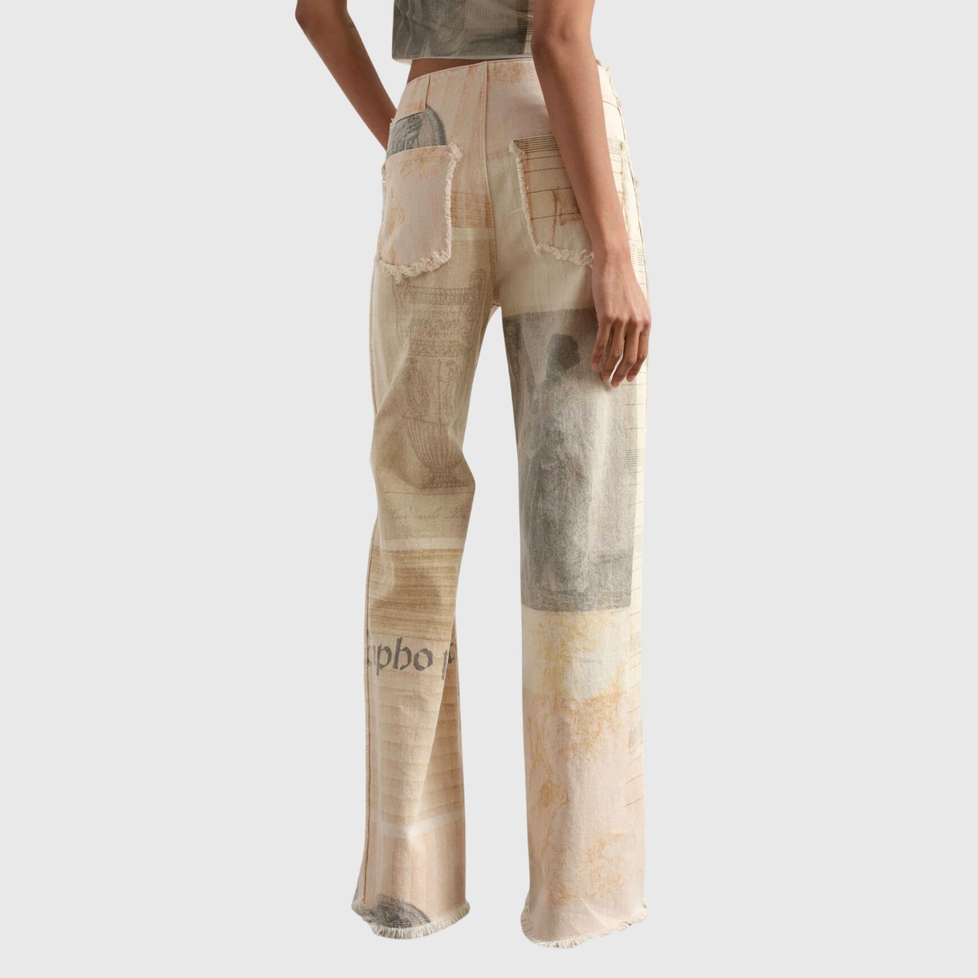Wide-leg jeans showing high waist