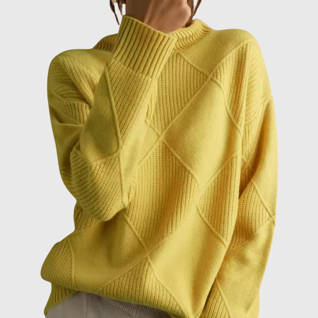 Geneva | Geometric Turtleneck Sweater
