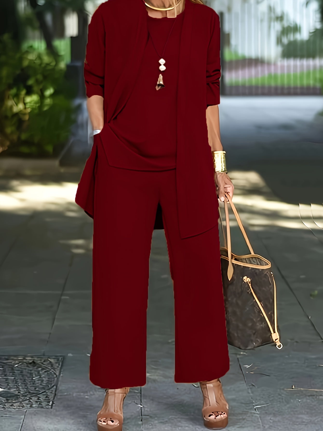 Marietta | Long Vest, Fitted Top & Tailored Trouser Set