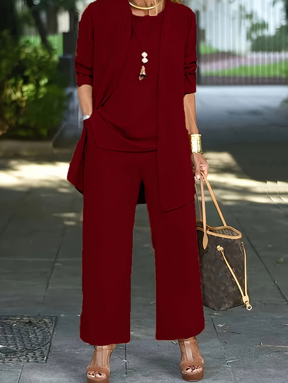 Marietta | Long Vest, Fitted Top & Tailored Trouser Set